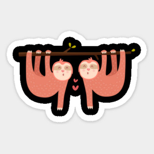 Let's Sloth Together Valentine Love Funny Humor T-Shirt Sticker