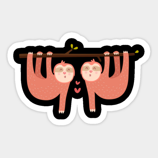 Let's Sloth Together Valentine Love Funny Humor T-Shirt Magnet by creative