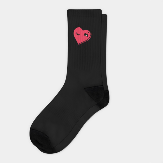 Flirting Heart Valentine Humor Funny Love Socks by creative