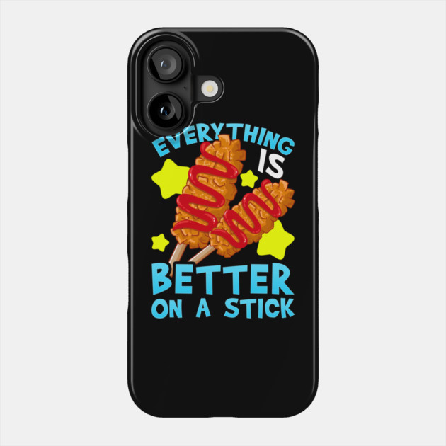 Korean Corn Dog Everything is Better on a Stick Phone Case by belownormal