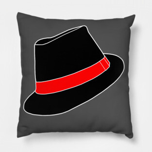 Classic Black Fedora Hat Pillow