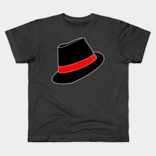 Classic Black Fedora Hat Kids T-Shirt