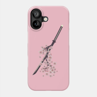 Katana with sakura branch Phone Case