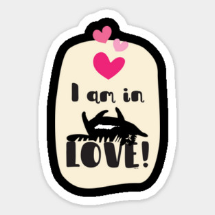 I am in love! Cat t-shirt Sticker