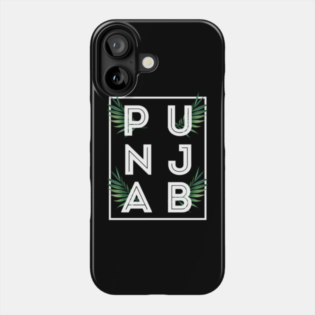 PUNJAB BOLD TYPO WITH GREEN LEAF - the LAND OF FIVE RIVERS Phone Case by PUNJABISTYL