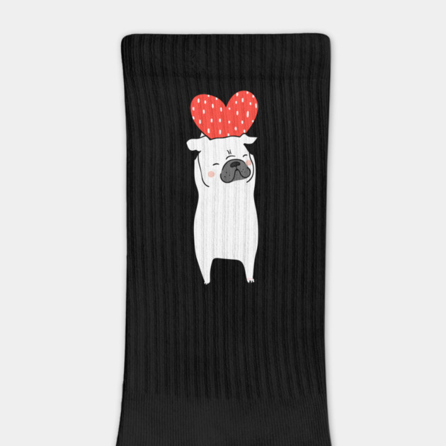 Dog with Heart Happy Valentine Funny Gift print by creative