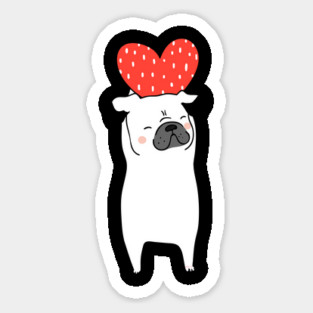 Dog with Heart Happy Valentine Funny Gift print Magnet