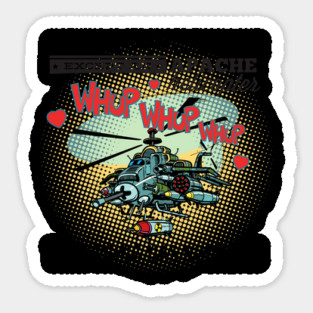 Apache Helicopter Valentine Funny Humor Sticker