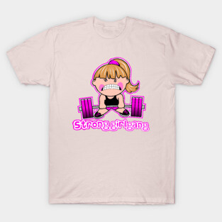 Fitness girl, weightlifting girl, gym girl, barbell girl T-Shirt