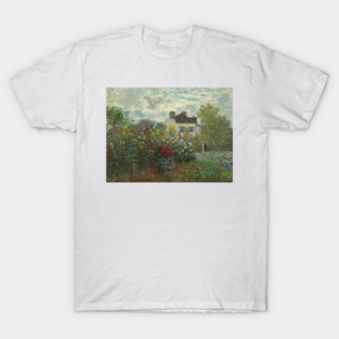 The Artist's Garden in Argenteuil (A Corner of the Garden with Dahlias) by Claude Monet T-Shirt