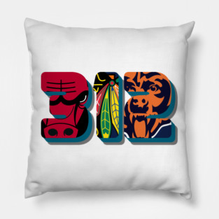 312 Area Code Chicago City Sports Pillow