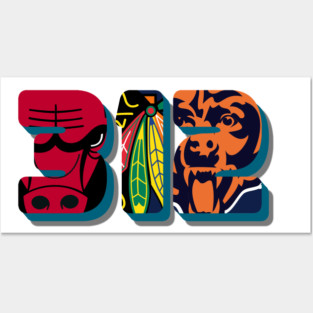 312 Area Code Chicago City Sports Posters and Art