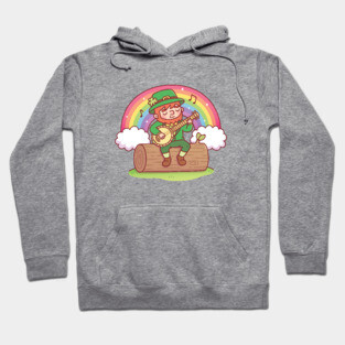 Cute Leprechaun Playing The Banjo Hoodie