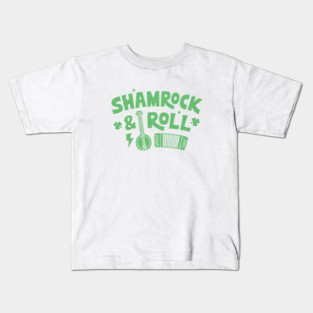 Shamrock & Roll Typography Funny Kids T-Shirt