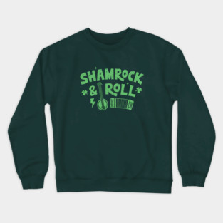 Shamrock & Roll Typography Funny Crewneck Sweatshirt