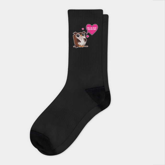 Owl be your Valentine! Cute Funny Humor T-Shirt Tee Socks by creative