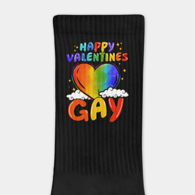 Happy Valentines Gay Rainbow Pride Gift print by creative