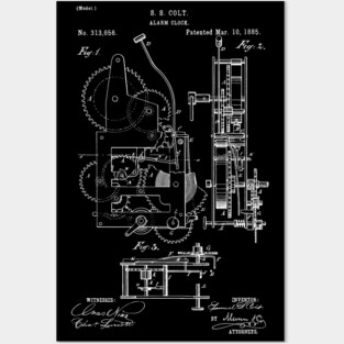 Alarm Clock Patent 1885 clocks lover Posters and Art