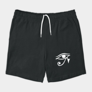 eye of horus distressed design in white Shorts