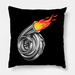Turbo Flames 2 Fast Car Racing Turbocharger Drag Racing Pillow