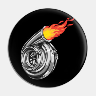 Turbo Flames 2 Fast Car Racing Turbocharger Drag Racing Pin