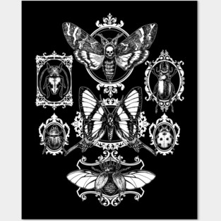 Gothic Framed Insects Posters and Art