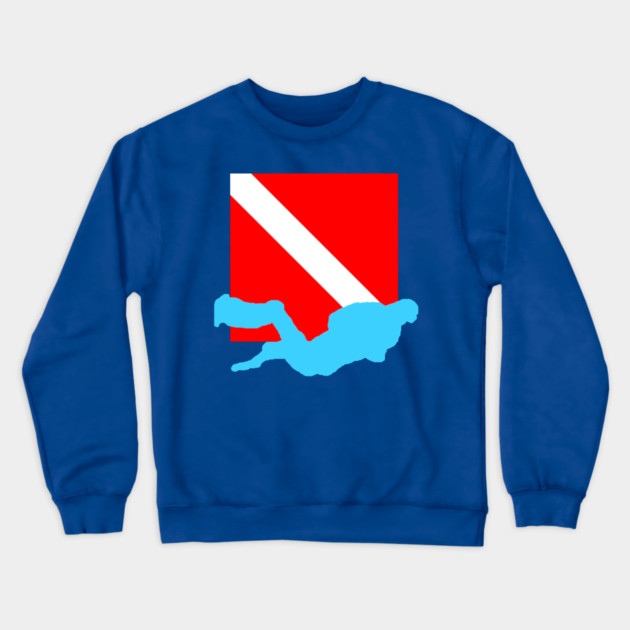 Diver Down Flag Crewneck Sweatshirt by DonWillisJrArt