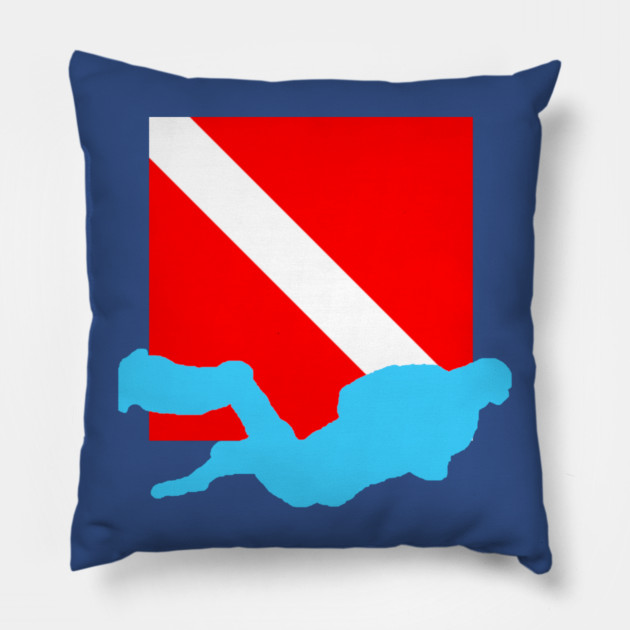 Diver Down Flag Pillow by DonWillisJrArt