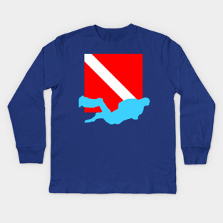 Diver Down Flag Kids Long Sleeve T-Shirt