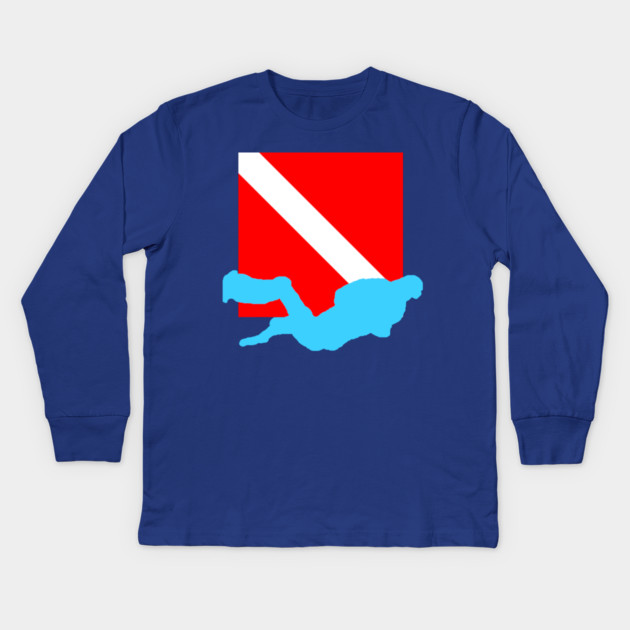 Diver Down Flag Kids Long Sleeve T-Shirt by DonWillisJrArt