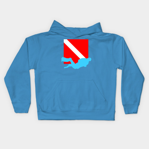 Diver Down Flag Kids Hoodie by DonWillisJrArt