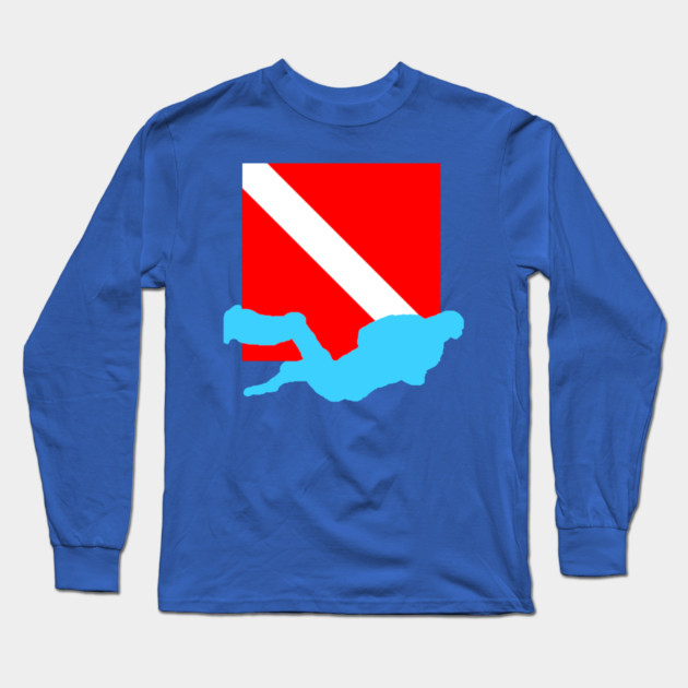 Diver Down Flag Long Sleeve T-Shirt by DonWillisJrArt