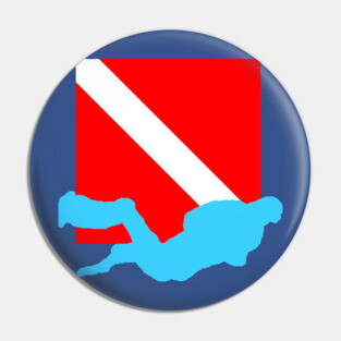 Diver Down Flag Pin