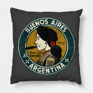 Vintage Hotel Buenos Aires Argentina Pillow