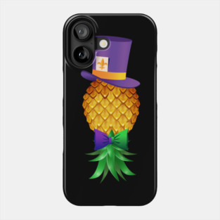 Mardi Gras Gentleman Mask Swinger Upside Down Pineapple Phone Case