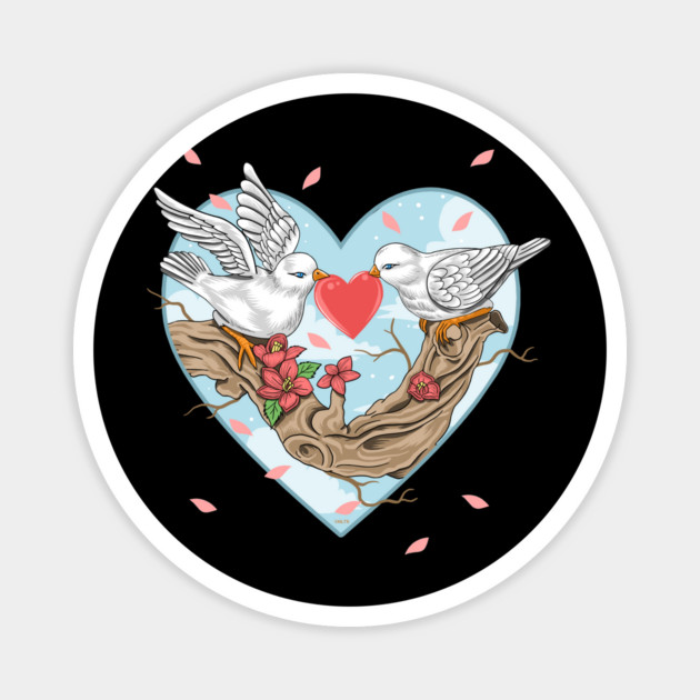 Romantic Birds in Love Valentine Magnet by creative