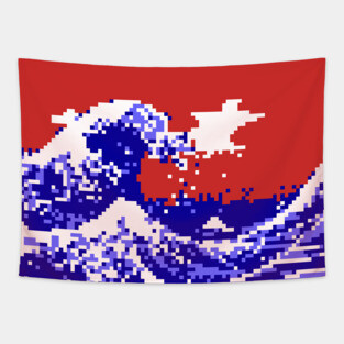 Pixel Tsunami Tapestry