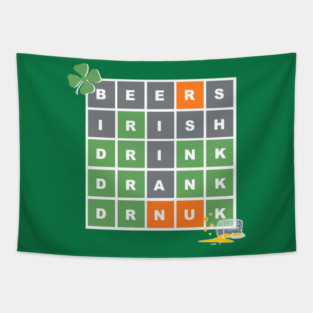 WORDLE ST PATRICKS DAY Tapestry