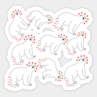 Polar Bears and Dipoles Sticker