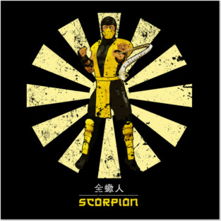Scorpion Retro Japanese Mortal Kombat Posters and Art