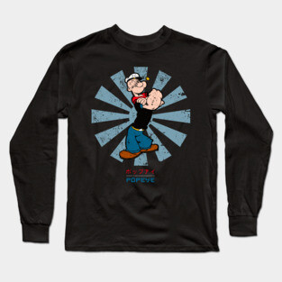 Popeye Retro Japanese Long Sleeve T-Shirt