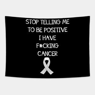 Be Positive Cancer White Tapestry