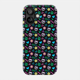 Y2K Pandas on Black - 1000Pandas by Amanda Roos Phone Case