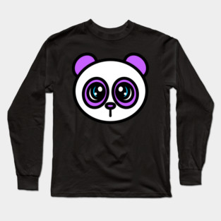 Purple Panda Head - 1000Pandas by Amanda Roos Long Sleeve T-Shirt