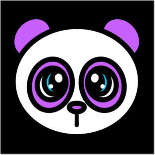 Purple Panda Head - 1000Pandas by Amanda Roos Posters and Art