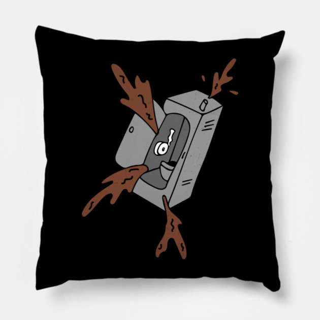 Porta Potty Spilling Liquids Pillow by belownormal