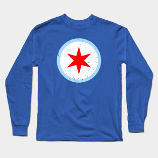 Retro Chicago Illinois City Flag // Vintage Chicago Grunge Emblem Long Sleeve T-Shirt