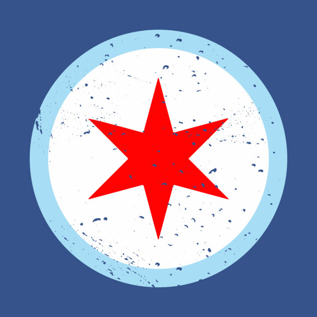 Retro Chicago Illinois City Flag // Vintage Chicago Grunge Emblem by Now Boarding
