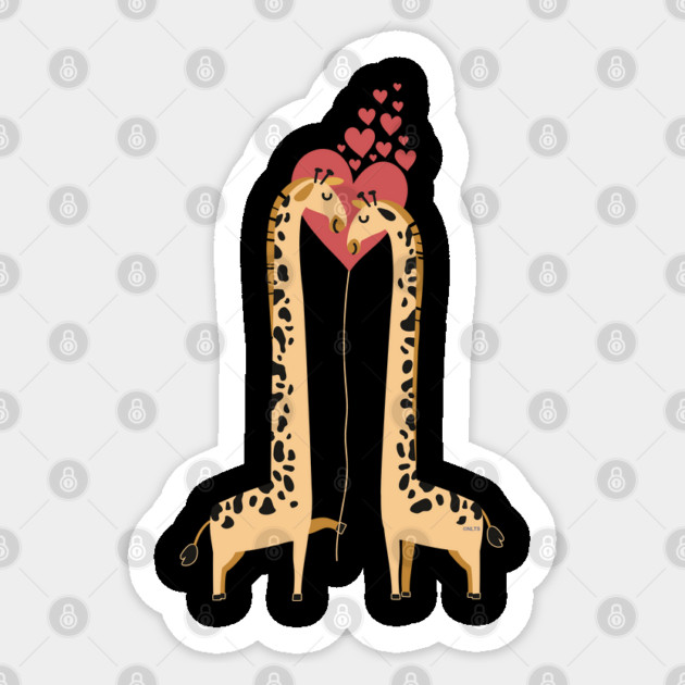Valentine Giraffes Funny Humor T-Shirt Sticker by creative
