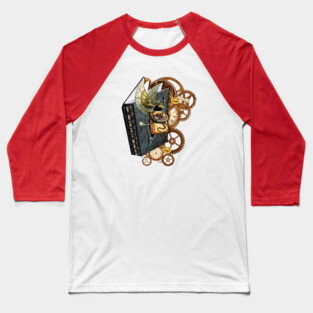 Steampunk-Art Dragon storybook & wheels shirt Baseball T-Shirt